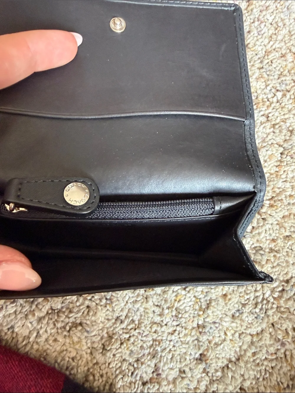 Coach compact leather